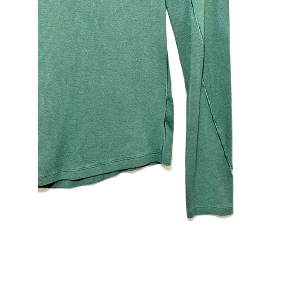 Lululemon 8/10 Hold Tight Long Sleeve Green Ribbed Soft Jersey Modal T-Shirt - Picture 2 of 6